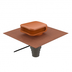 Chapeau toiture univ 2 Tuile ø100 à 160mm Ocre 500x600 pente 16-55°