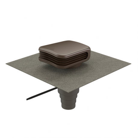 Chapeau toiture univ 2 Tuile ø100 à 160mm Brun 500x600 pente 16-55°
