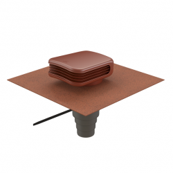Chapeau toiture univ 2 Tuile ø100 à 160mm Rouge 500x600 pente 16-55°