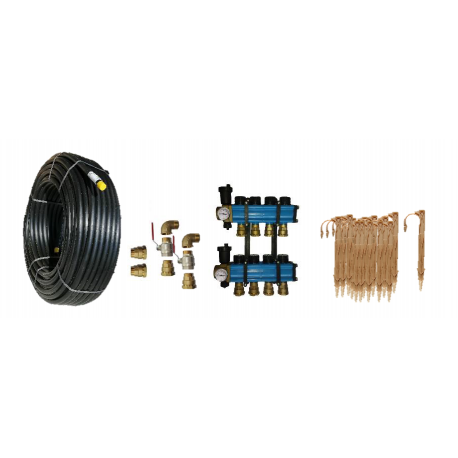 Kit Capteur Géothermique 3 Couronnes 100m DN32 